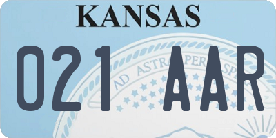 KS license plate 021AAR
