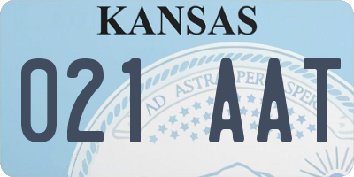 KS license plate 021AAT