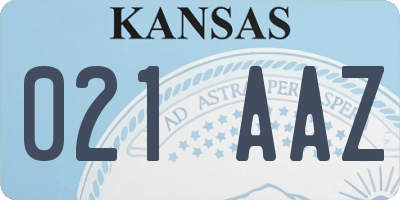 KS license plate 021AAZ