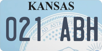 KS license plate 021ABH