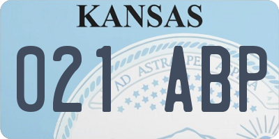 KS license plate 021ABP