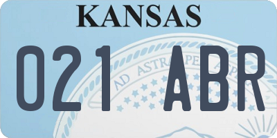 KS license plate 021ABR
