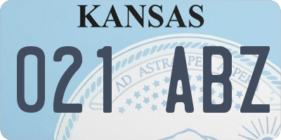 KS license plate 021ABZ