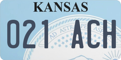 KS license plate 021ACH