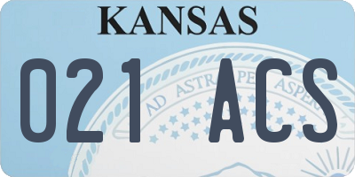 KS license plate 021ACS