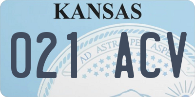 KS license plate 021ACV