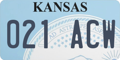 KS license plate 021ACW