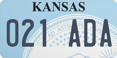 KS license plate 021ADA