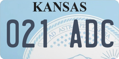 KS license plate 021ADC