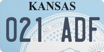 KS license plate 021ADF