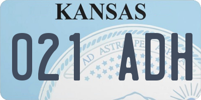KS license plate 021ADH