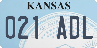 KS license plate 021ADL