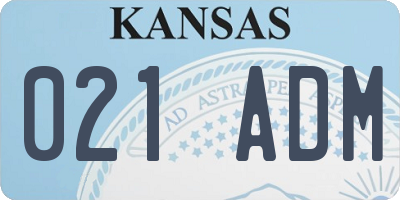 KS license plate 021ADM