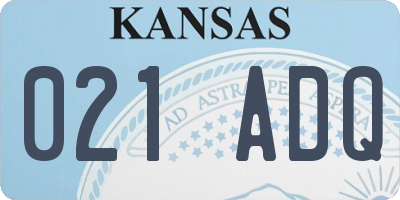 KS license plate 021ADQ