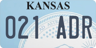 KS license plate 021ADR
