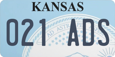 KS license plate 021ADS