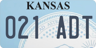 KS license plate 021ADT