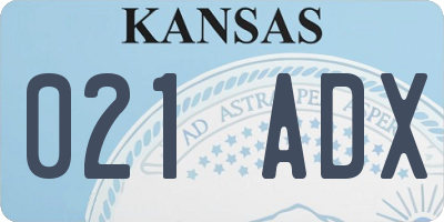 KS license plate 021ADX