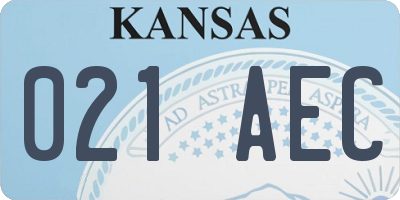 KS license plate 021AEC