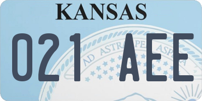 KS license plate 021AEE