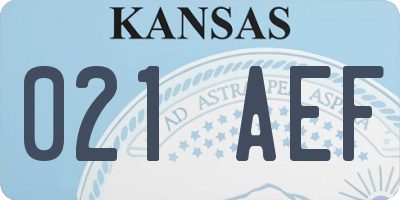 KS license plate 021AEF