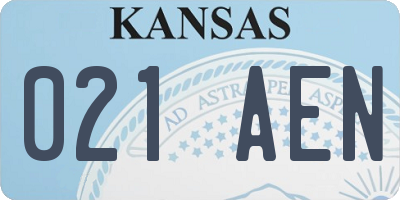 KS license plate 021AEN