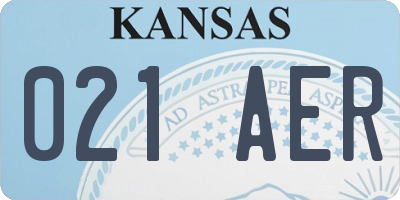 KS license plate 021AER