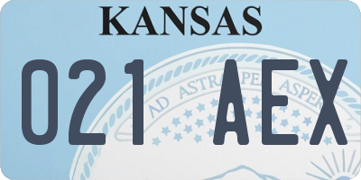 KS license plate 021AEX
