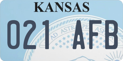 KS license plate 021AFB