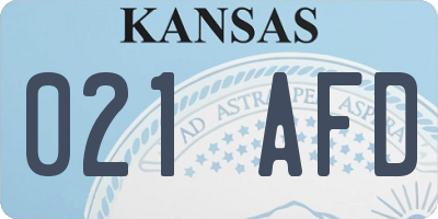 KS license plate 021AFD