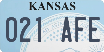 KS license plate 021AFE