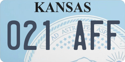 KS license plate 021AFF