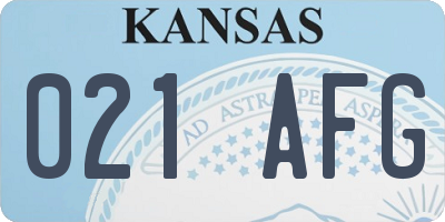 KS license plate 021AFG