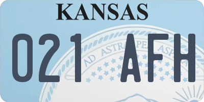 KS license plate 021AFH