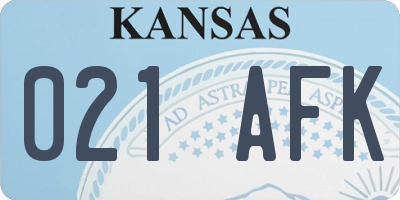 KS license plate 021AFK