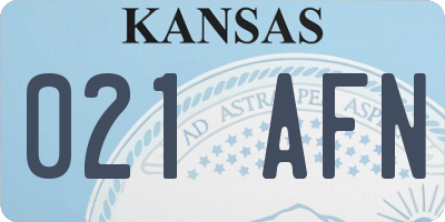 KS license plate 021AFN