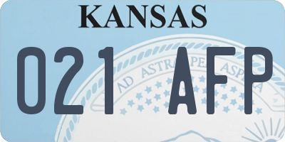 KS license plate 021AFP