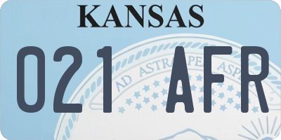 KS license plate 021AFR