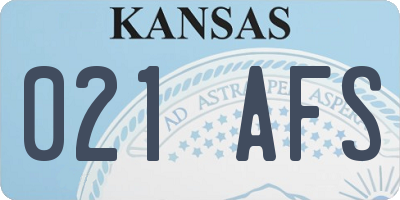 KS license plate 021AFS