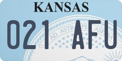 KS license plate 021AFU