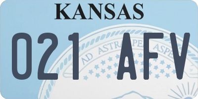 KS license plate 021AFV