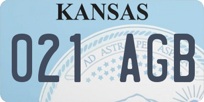 KS license plate 021AGB