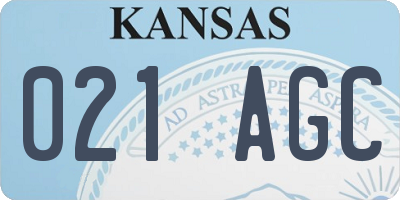 KS license plate 021AGC
