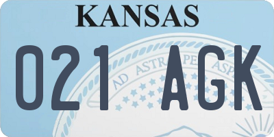KS license plate 021AGK