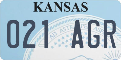 KS license plate 021AGR