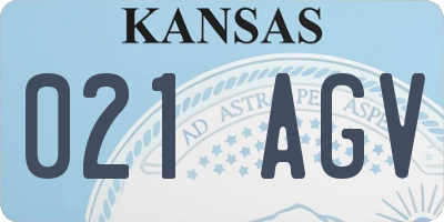 KS license plate 021AGV