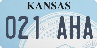 KS license plate 021AHA