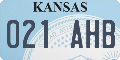 KS license plate 021AHB