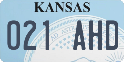 KS license plate 021AHD