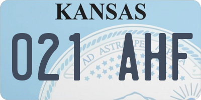 KS license plate 021AHF